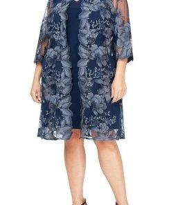 Alex Evenings - 84122202 Floral Embellished Matte Jersey Dress