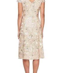 Alex Evenings - 84122331 Cap Sleeve Scoop A Line Dress