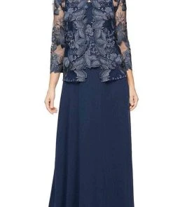 Alex Evenings - 84122422 Lace Jacket A-Line Dress