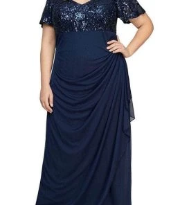 Alex Evenings - 8496771 Empire Short Sleeve Long Dress
