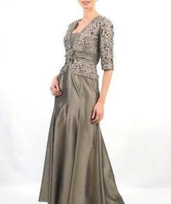 Alexander By Daymor - 1016 Straight Floral Long Dress With Jacket