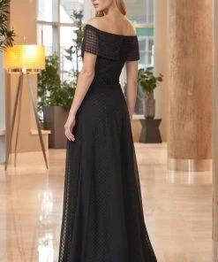 Alexander By Daymor - 1050 Off-Shoulder Lattice Details A-Line Gown