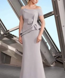 Alexander By Daymor - 1150 Off-Shoulder Structured Pleated Trumpet Gown 13 Alexander By Daymor - 1150 Off-Shoulder Structured Pleated Trumpet Gown