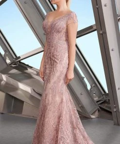 Alexander By Daymor - 1169 Bead Embellished V-Neck Gown