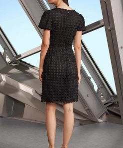 Alexander By Daymor - 1195 Lattice Bateau Neck Sheath Dress