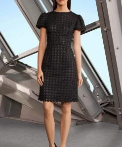 Alexander By Daymor - 1195 Lattice Bateau Neck Sheath Dress