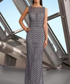 Alexander By Daymor - 1197 Sleeveless Bateau Sheath Dress