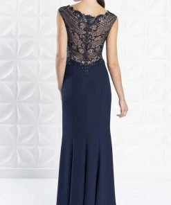 Alexander By Daymor - 1255 Embellished Bateau Trumpet Dress