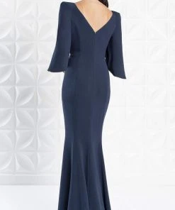 Alexander By Daymor - 1259 Split Caped Sleeve Mermaid Evening Gown