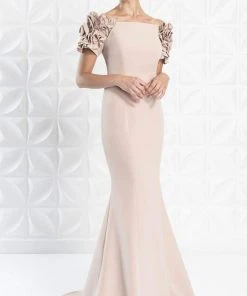 Alexander By Daymor - 1270 Embellished Bateau Long Trumpet Dress
