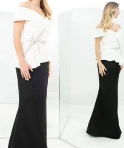 Alexander By Daymor - 1350 Off-Shoulder Beaded Sheath Gown