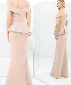 Alexander By Daymor - 1350 Off-Shoulder Beaded Sheath Gown