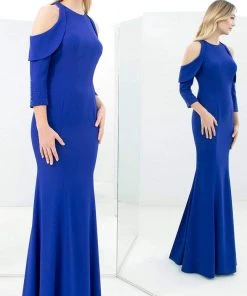 Alexander By Daymor - 1351 Fitted Mermaid Gown With Cold Shoulders 14 Alexander By Daymor - 1351 Fitted Mermaid Gown With Cold Shoulders