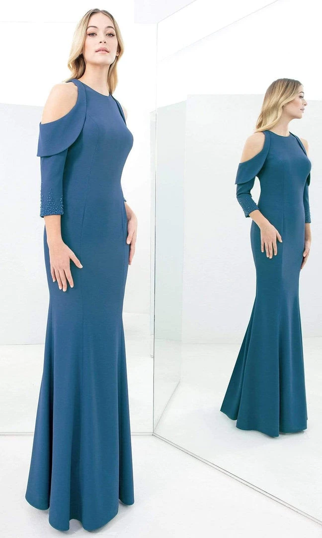 Alexander By Daymor - 1351 Fitted Mermaid Gown With Cold Shoulders 9 Alexander By Daymor - 1351 Fitted Mermaid Gown With Cold Shoulders