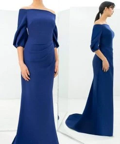 Alexander By Daymor - 1366 Off Shoulder Trumpet Gown With Train
