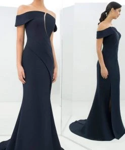 Alexander By Daymor - 1373 Off-Shoulder Front Cutout Mermaid Gown