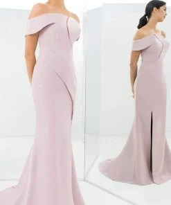 Alexander By Daymor - 1373 Off-Shoulder Front Cutout Mermaid Gown