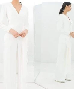 Alexander By Daymor - 1393 Long Sleeve V Neck Jumpsuit