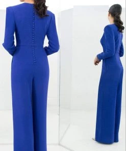 Alexander By Daymor - 1393 Long Sleeve V Neck Jumpsuit