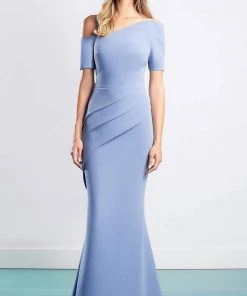 Alexander By Daymor - 1451 Short Sleeves Asymmetric Sheath Dress