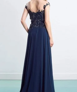 Alexander By Daymor - 1452 Floral Embroidered Chiffon Gown