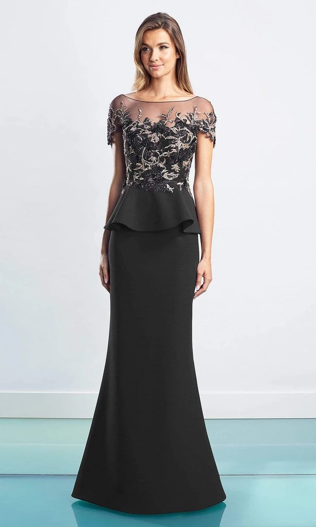 Alexander By Daymor - 1459 Embroidered Peplum Long Gown 5 Alexander By Daymor - 1459 Embroidered Peplum Long Gown