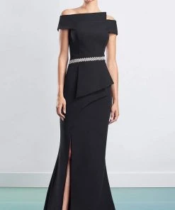 Alexander By Daymor - 1470 Off Shoulder Peplum Trumpet Gown