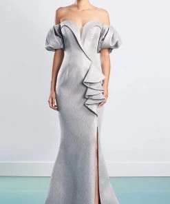 Alexander By Daymor - 1473 Sweetheart Metallic Shiny Gown 10 Alexander By Daymor - 1473 Sweetheart Metallic Shiny Gown