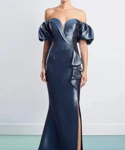 Alexander By Daymor - 1473 Sweetheart Metallic Shiny Gown 11 Alexander By Daymor - 1473 Sweetheart Metallic Shiny Gown