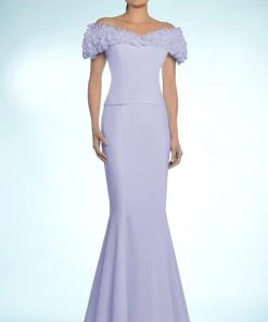 Alexander By Daymor - 2003 Rosette Ruffles Off Shoulder Evening Dress