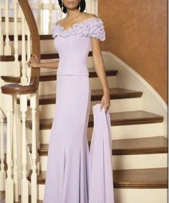 Alexander By Daymor - 2003 Rosette Ruffles Off Shoulder Evening Dress