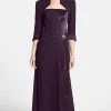 Alexander By Daymor - 2006 Brooch Accent Sleeveless Long Gown With Bolero