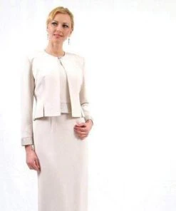 Alexander By Daymor - 2109 Long Formal Sheath Dress With Long Sleeve Blazer