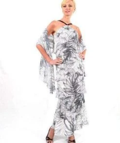 Alexander By Daymor - 3451 Beaded Halter Layered Sheath Evening Dress