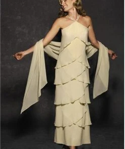 Alexander By Daymor - 34512 Beaded Neck Layered Dress