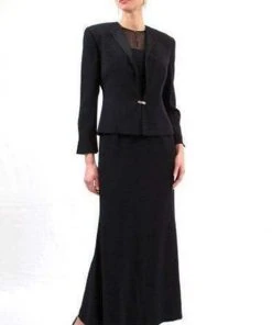 Alexander By Daymor - 702105 Classy Sheer Beaded Sheath Dress With Jacket