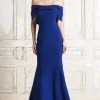 Alexander By Daymor - 767 Draping Ribbon Paneled Off Shoulder Gown