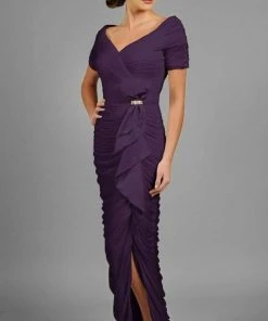 Alexander By Daymor - 8031 Shirred Off Shoulder Long Gown