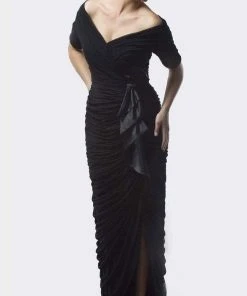 Alexander By Daymor - 8031 Shirred Off Shoulder Long Gown