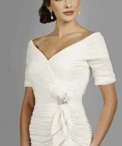 Alexander By Daymor - 8031 Shirred Off Shoulder Long Gown