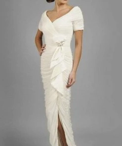 Alexander By Daymor - 8031 Shirred Off Shoulder Long Gown