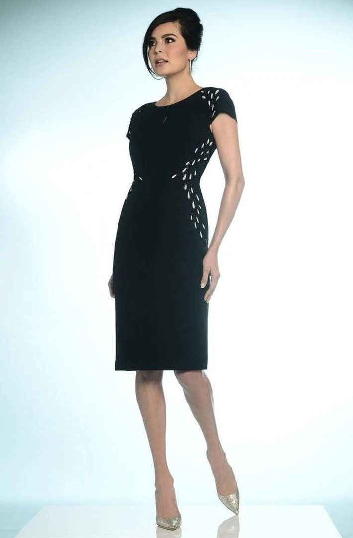 Alexander By Daymor - 818 Jewel Neck Short Dress 3 Alexander By Daymor - 818 Jewel Neck Short Dress