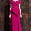 Alexander By Daymor - 850 Bow Accent Off Shoulder Evening Dress