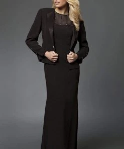 Alexander By Daymor Classy Sheer Beaded Sheath Dress With Jacket 702105