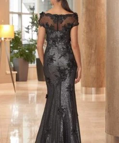 Alexander By Daymor - Embellished Bateau Trumpet Gown 1061