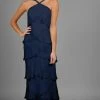 Alexander By Daymor - Halter Tiered Sheath Long Evening Dress 3451