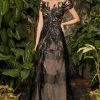 Alexander By Daymor - Illusion Sequin-Ornate Embroidered Gown 961