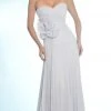 Alexander By Daymor - Ruched Strapless Floral Long Gown 811