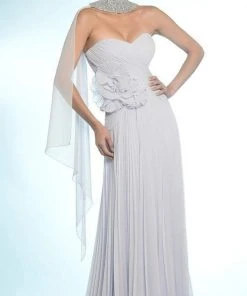 Alexander By Daymor - Ruched Strapless Floral Long Gown 811