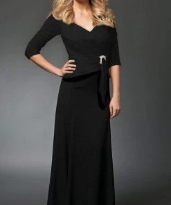 Alexander By Daymor - Ruched V-Neck A-Line Gown 1023 7 Alexander By Daymor - Ruched V-Neck A-Line Gown 1023